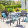 salon de jardin duo ELYN bleu canard et graphite